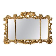 Victorian Mirrors 247 For At 1stdibs Antique Overmantel Mirror English Regency Revival Giltwood Triptych C 1900
