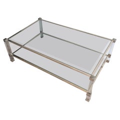 Large Lucite and Chrome Coffee Table, French by Pierre Vandel, circa 1970