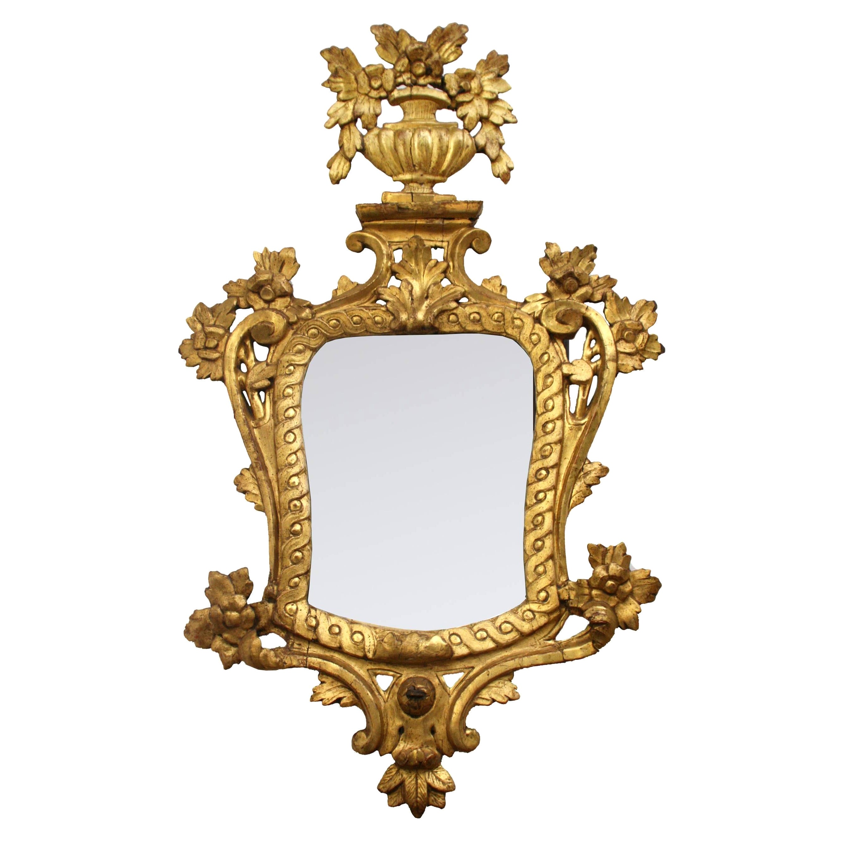 18th Century Charles IV of Spain Gold Gilded Neoclassical Mirror For Sale