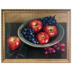 Original Oil on Canvas Signed Still Life Painting S. Schrohenlofer