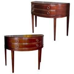 Wood Demi-lune Tables