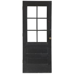 Single Antique French Painted Door with Original Hardware