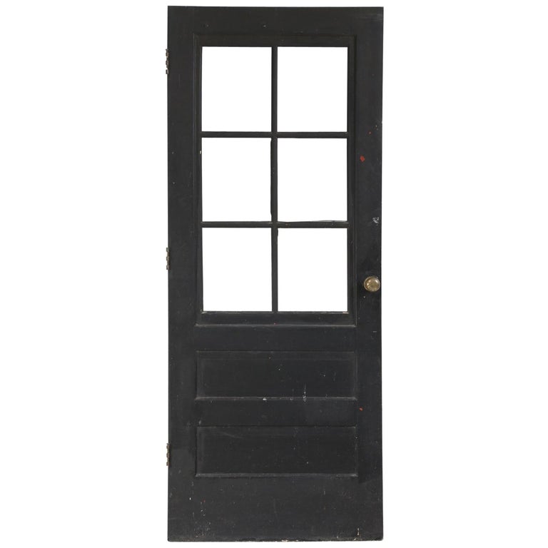 Single Antique French Painted Door With Original Hardware For Sale