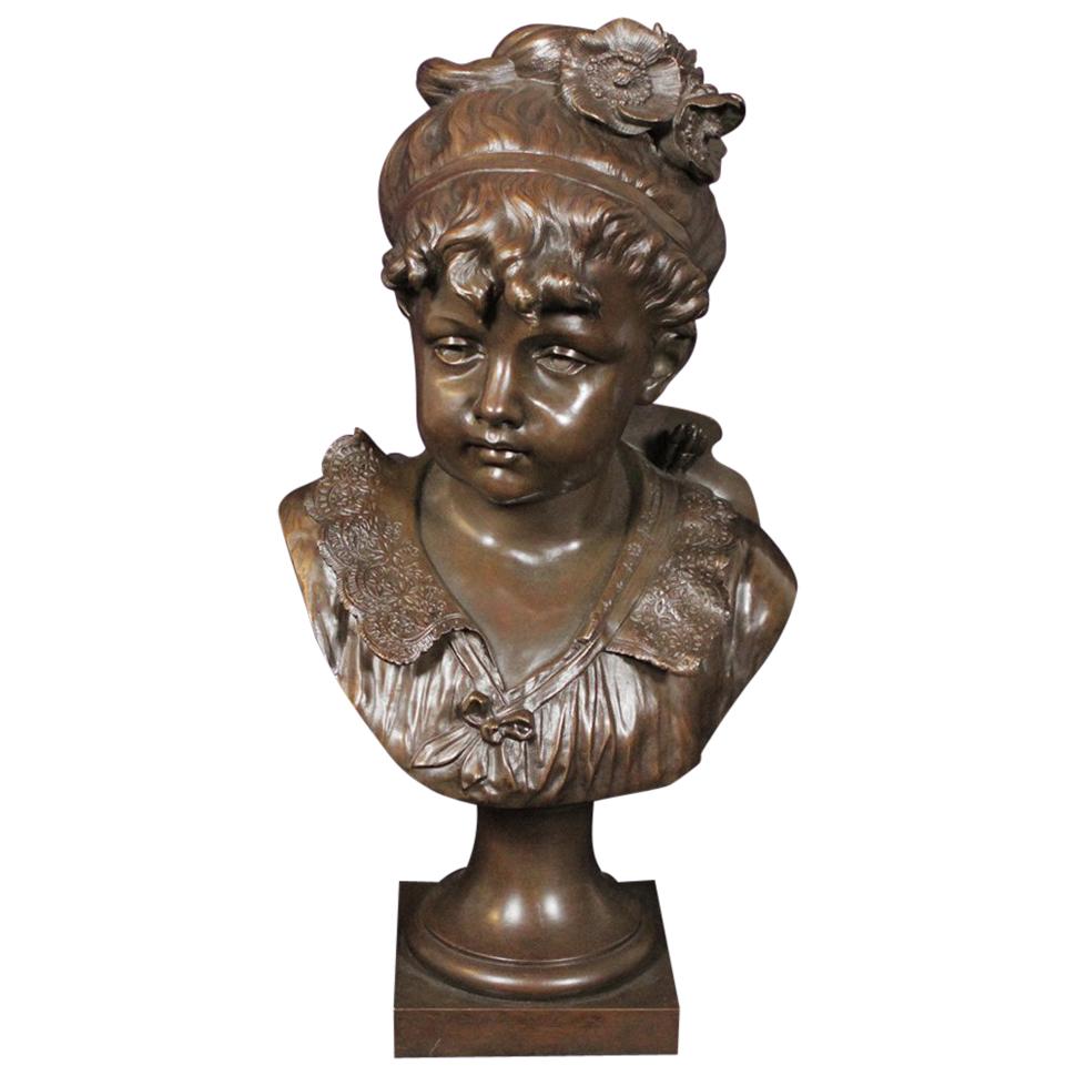 19th Century French Bust of Young Girl