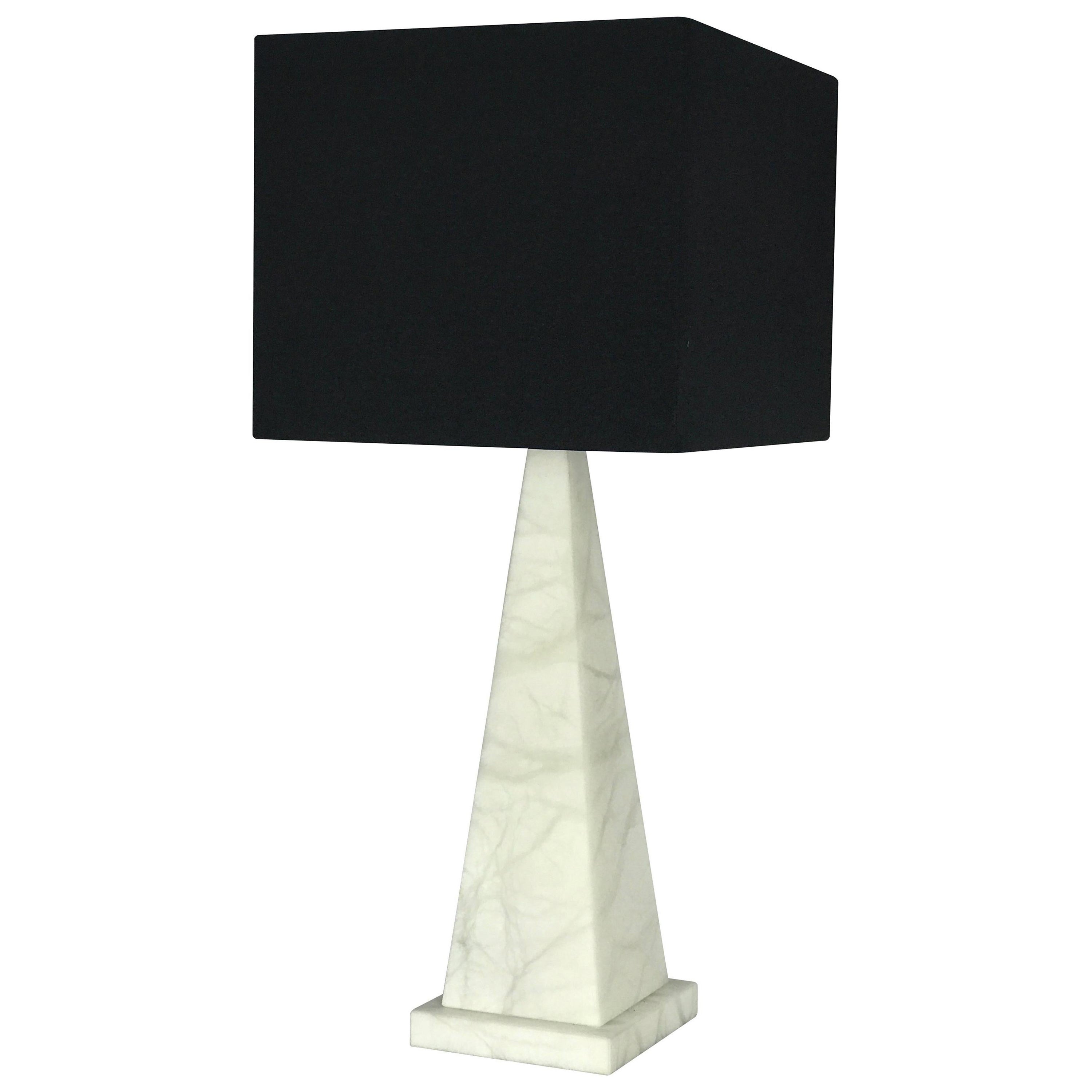 'Pyramid' Alabaster Table Lamp