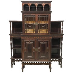 Antique E W Godwin Attribute by Collinson & Lock Rosewood Cabinet, London Stamped 7784