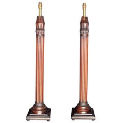 Pair of 19th Century Large Mahogany Arrow Lamps