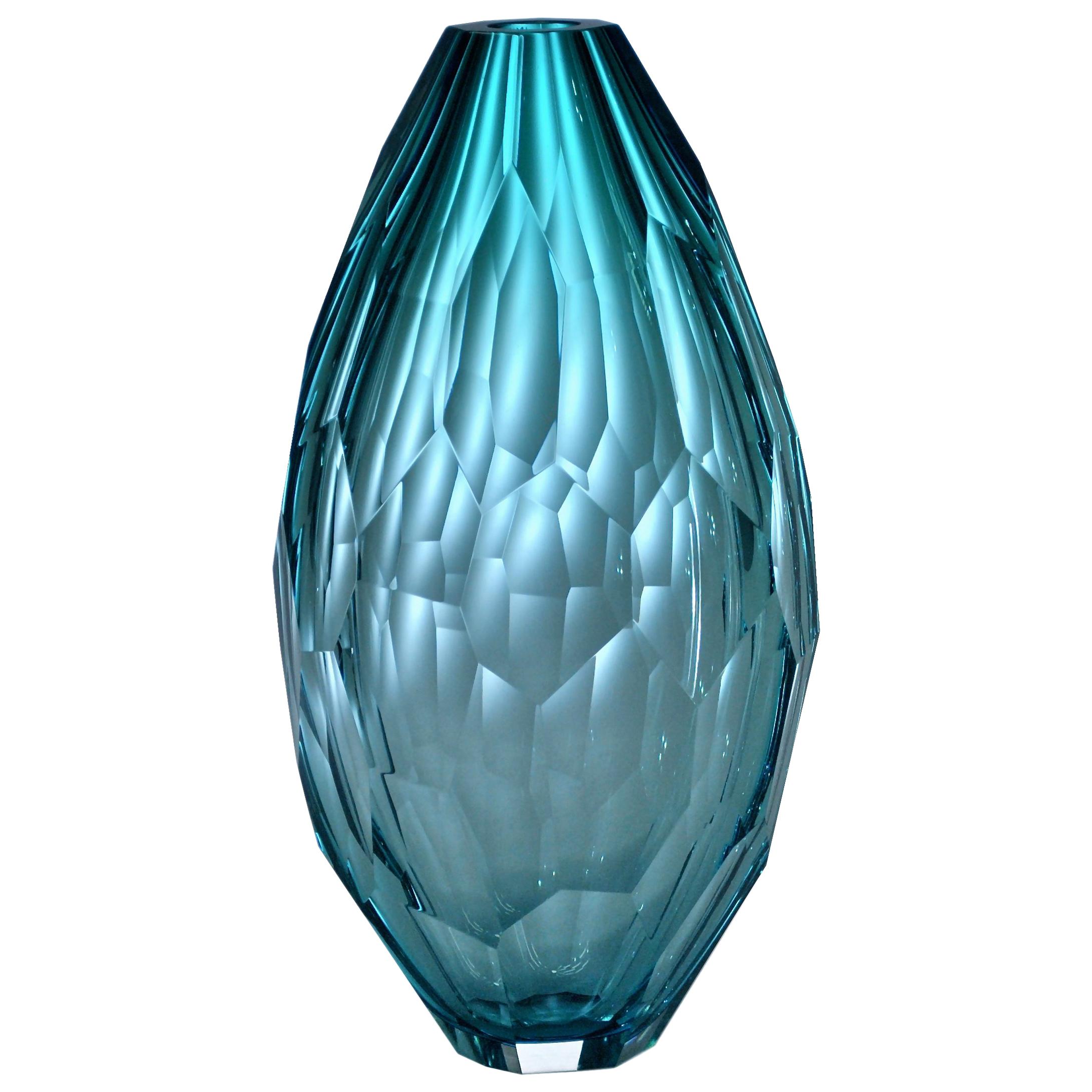 Arcade Murano Art Glass Vase "Euro Acquamarine" Design by Ivan Baj For Sale