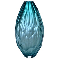 Arcade Murano Art Glass Vase "Euro Acquamarine" Design by Ivan Baj