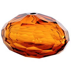 Arcade Murano Art Glass Vase "Pedra Amber" by Ivan Baj