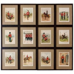 Set of 12 Chromolithographs from 1890 for “Her Majesty’s Army" by Walter Richard