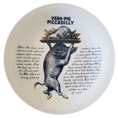 Piatto da portata Piero Fornasetti, Vero-Pig Piccadilly, realizzato per Fleming Joffe