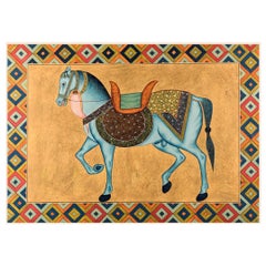 1950s Indian Painting "Walking Horse" Oil on Canvas