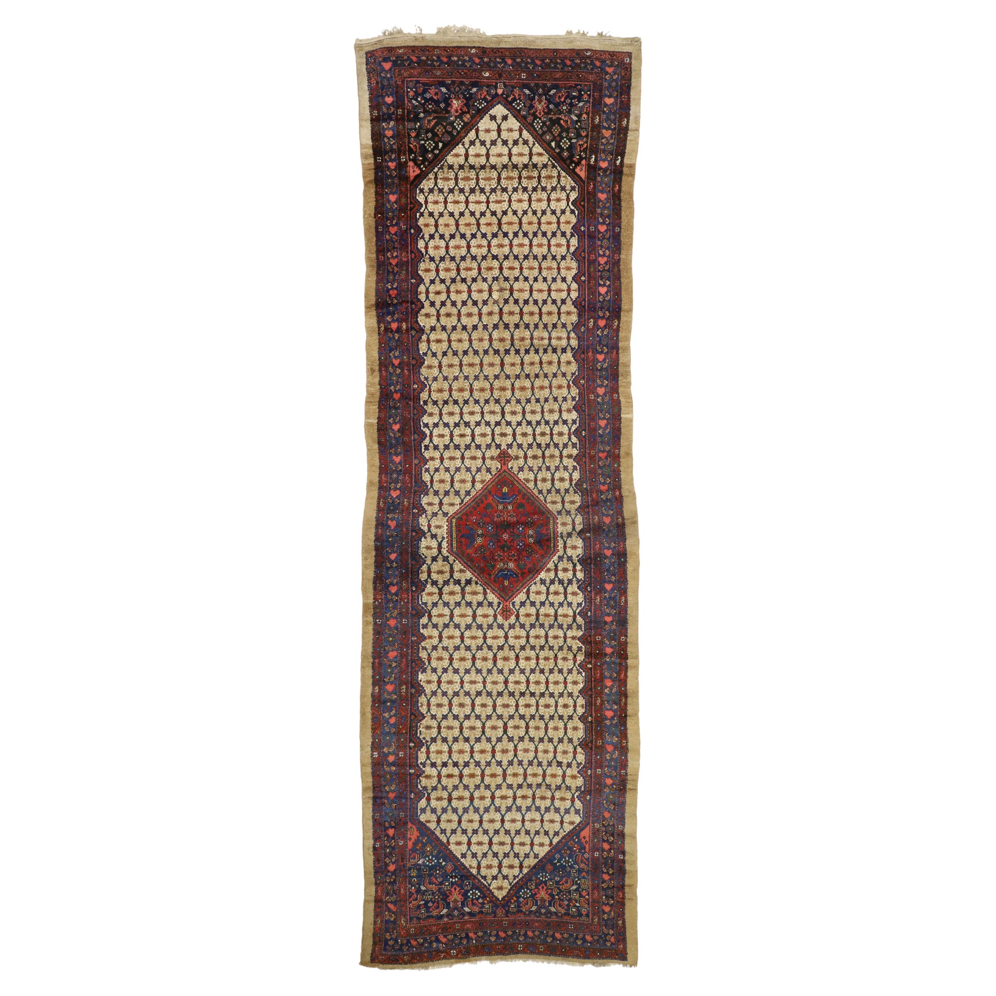 Alfombra persa antigua Malayer extralarga de 1880