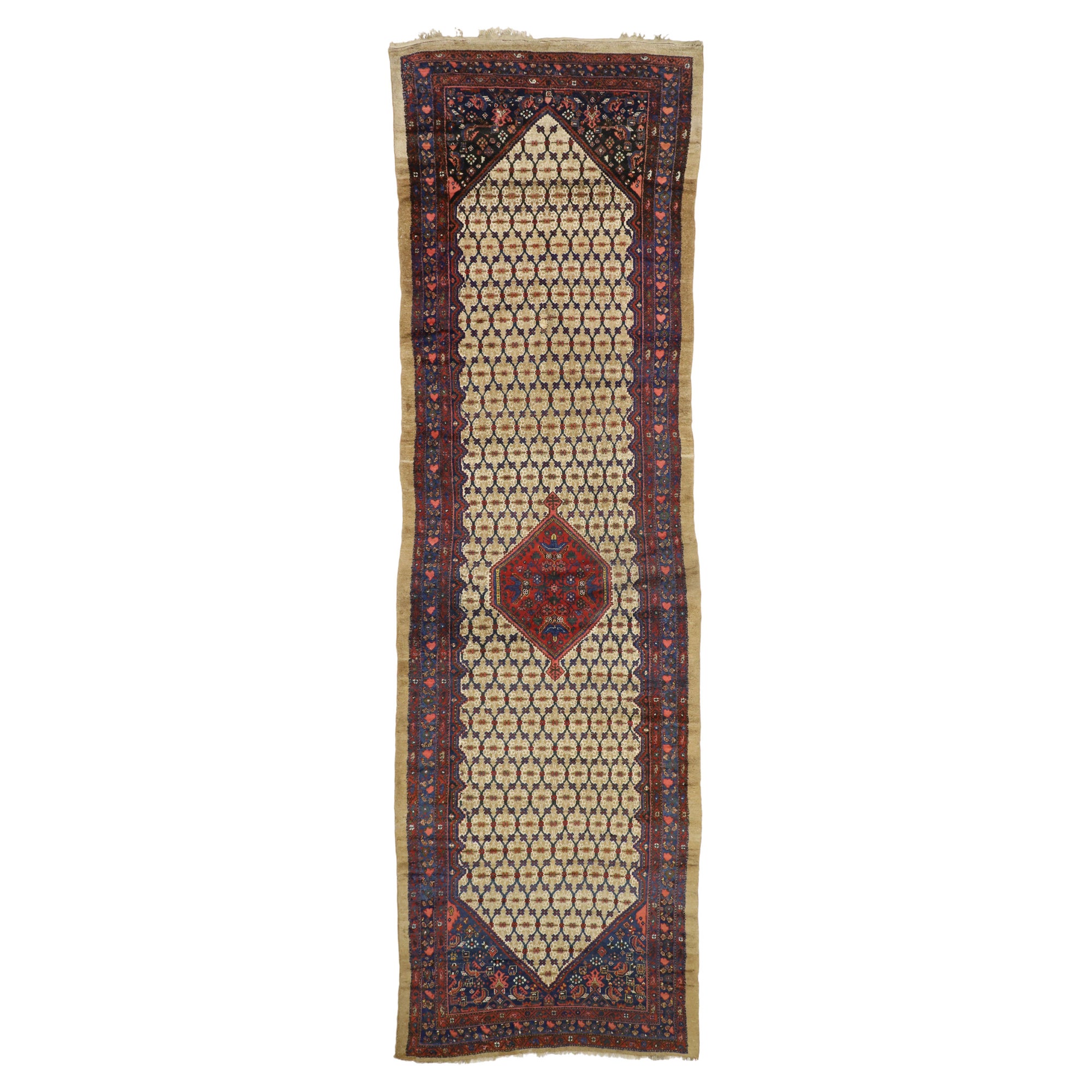 1880s Antique Persian Malayer Extra-Long Rug