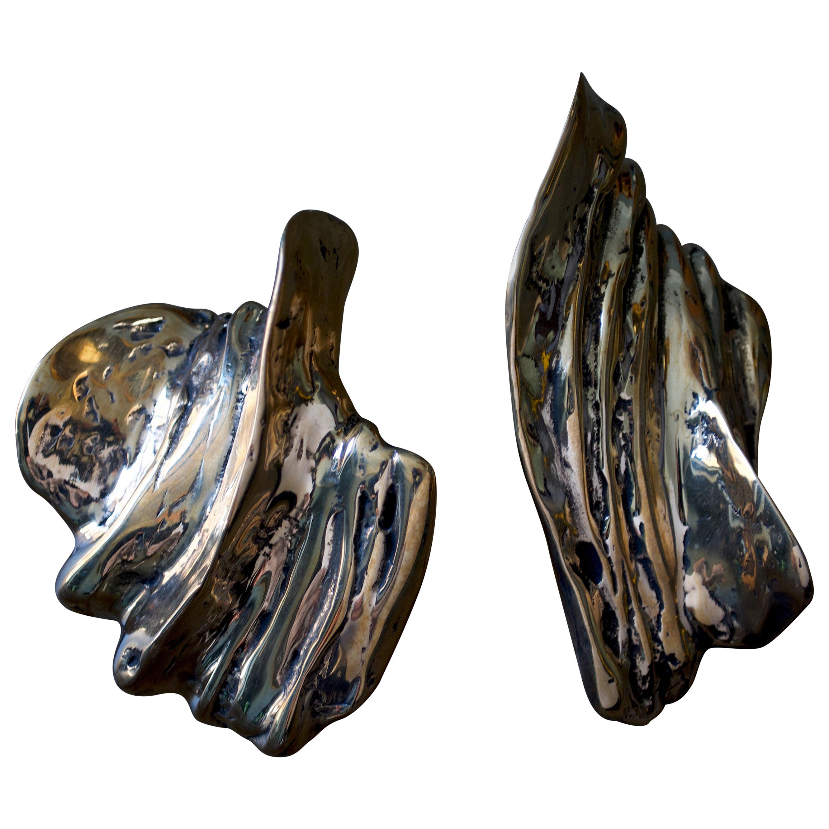 Contemporary Sculptural Bronze Handle - Clizia - Cast in French Sand Molds im Angebot