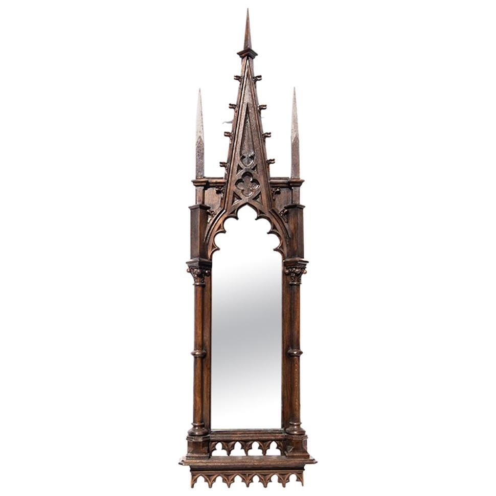 Large/Massive Antique 17th Century Gothic Period Mirror Church/Castle For Sale