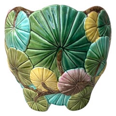 Majolica Aquatic Lily Pads Planter Luneville, circa 1880