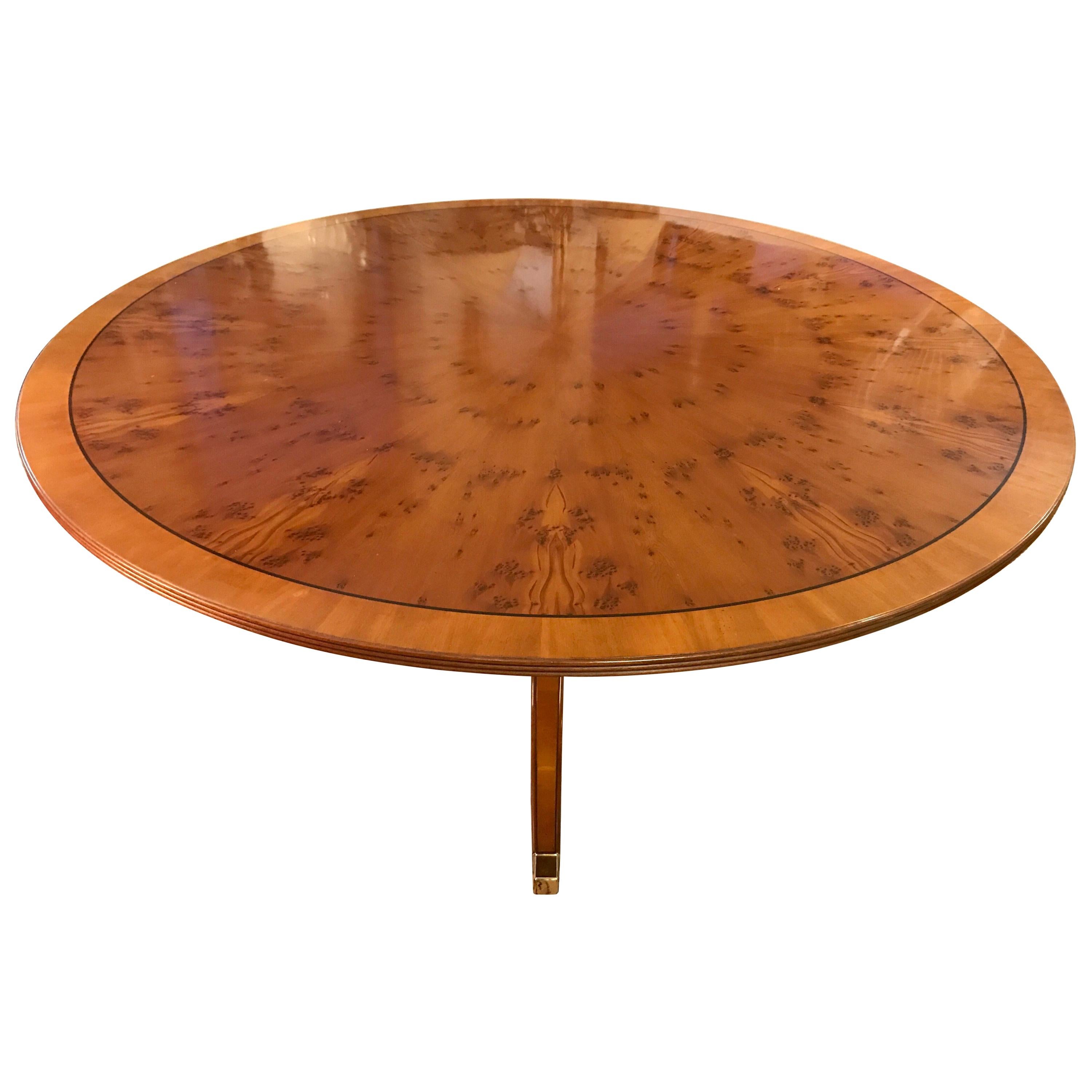 English Round Yew Dining Table Made in England