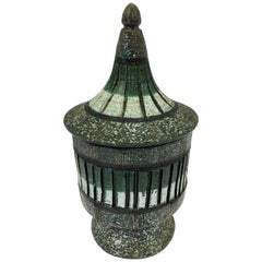 Made in Italy Signed Covered Urn Vase Jar