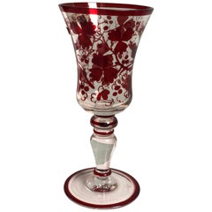 Vintage Large Egermann Bohemian Crystal Glass Goblet
