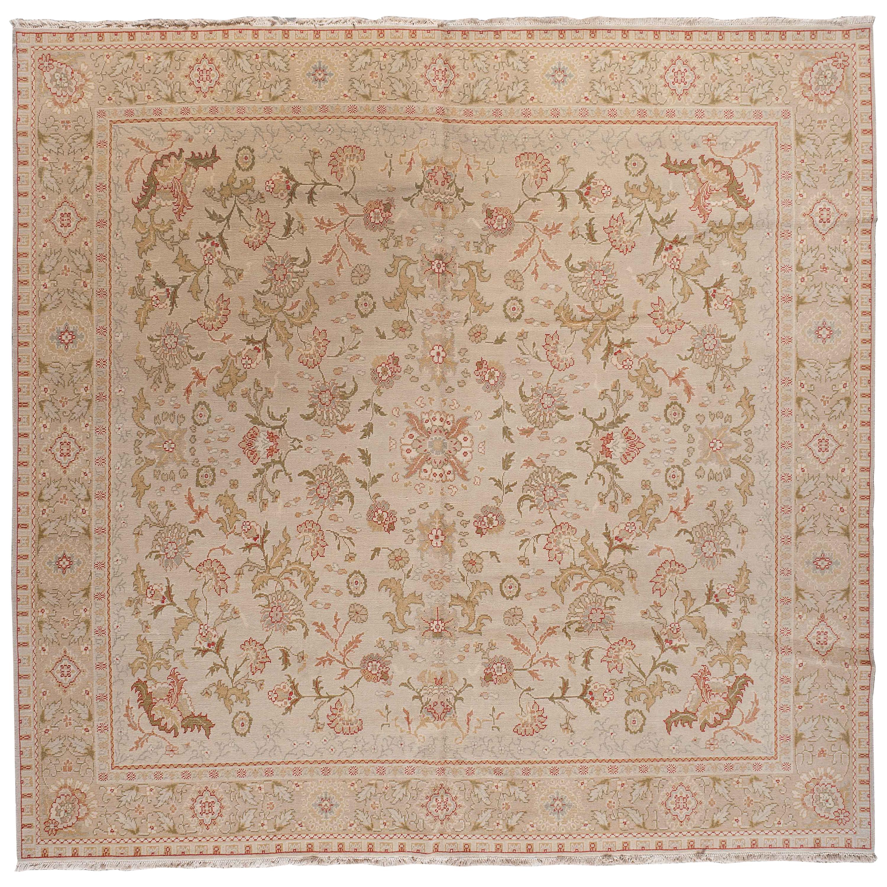 Square Floral Area Rug For Sale
