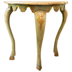 19th Century Itali Painted and Polychromed Console Table with Splayed Hoof Feet