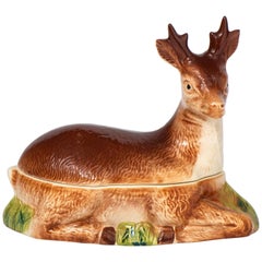 Stoneware Pate Dish and Cover Modelled as a Deer, France circa 1970