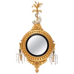 Regency Giltwood Convex Mirror, England circa 1820