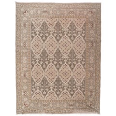 Taupe Floral Motif Area Rug