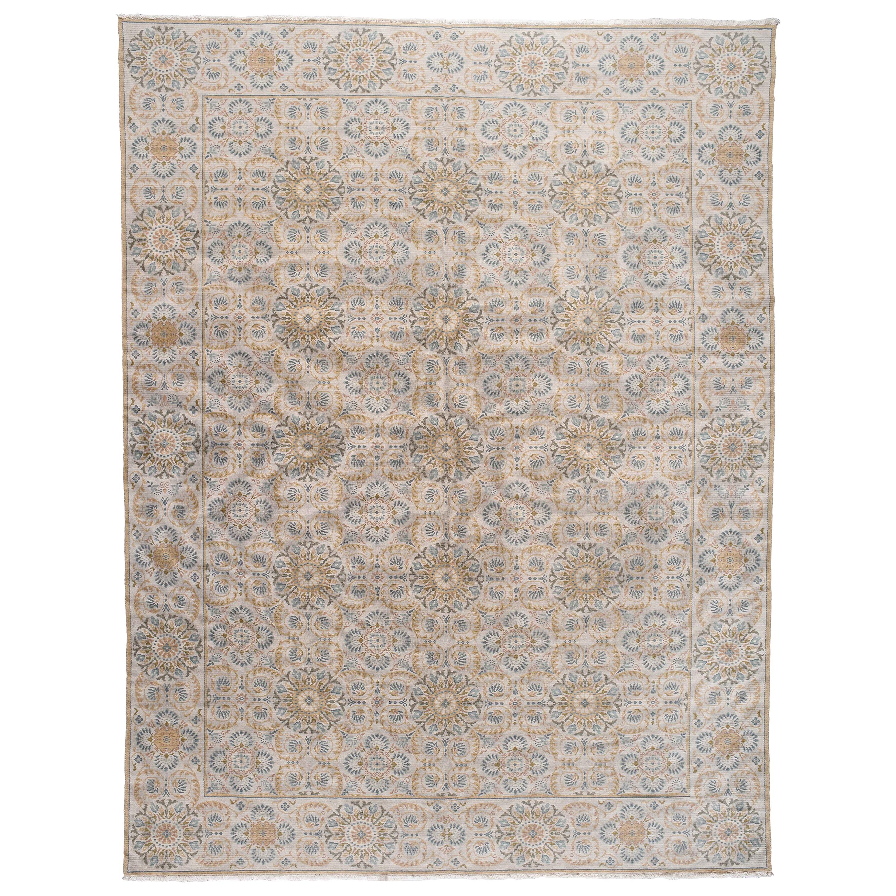 Blue and Gold Pattern Rug