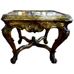 18th Century Venetian Giltwood Table with Mirrored Top