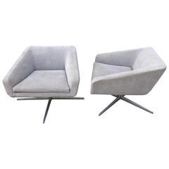 Pair of Lievore Altherr Molina "Cubica" Swivel Chairs by Verzelloni, Italy