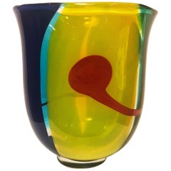 Farbige Glasvase von Berit Johansson für Salviati, Italien, 1993
