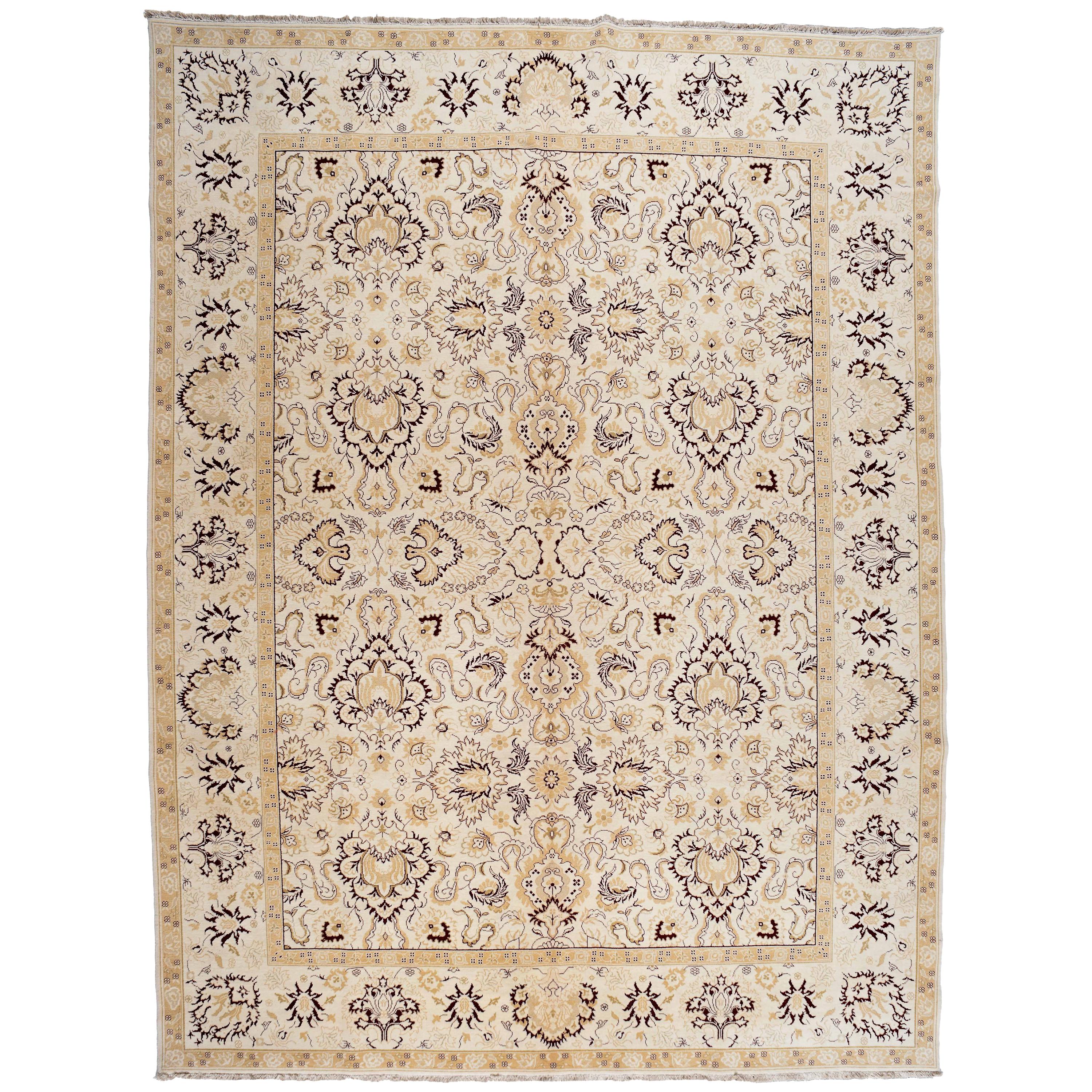 Yellow and Gold Floral Rug For Sale