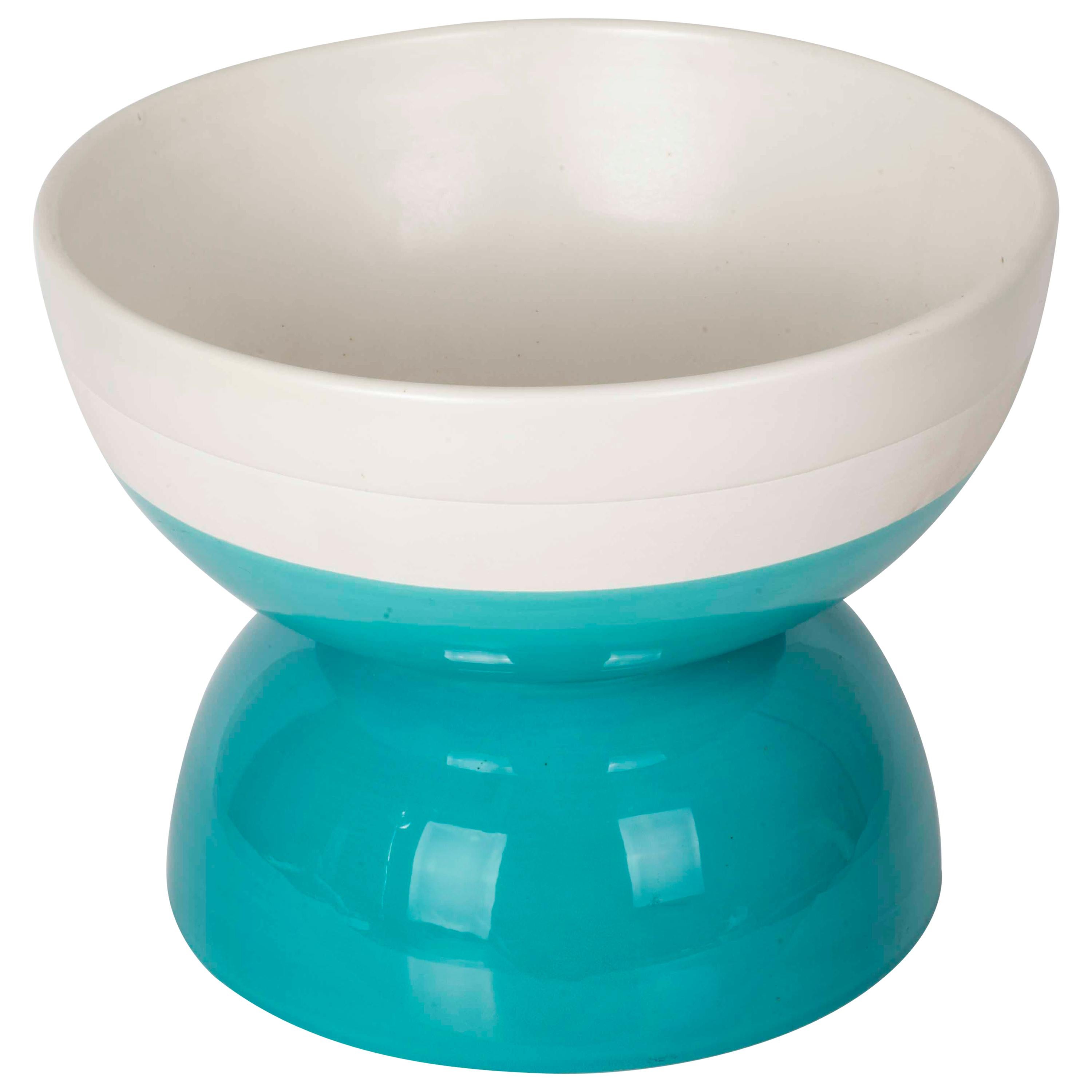 Ettore Sottsass Green and White Ceramic Vase Bolo Bowl For Sale