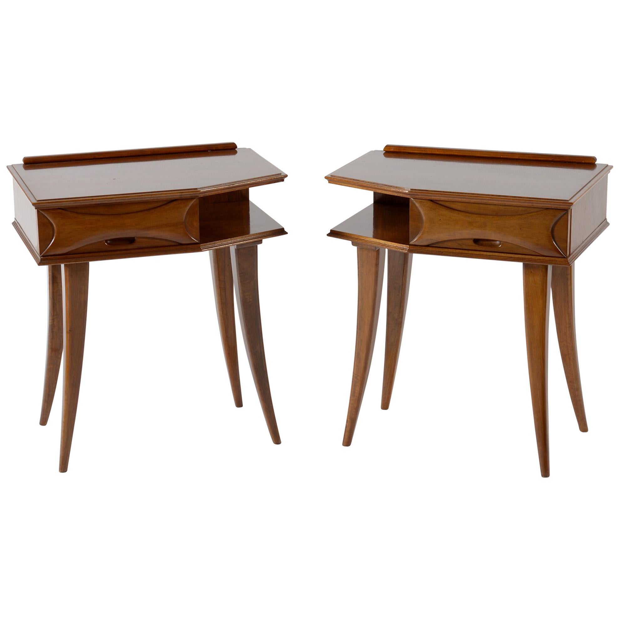 Midcentury Italian Florence Nightstand or Side Tables, 1950s