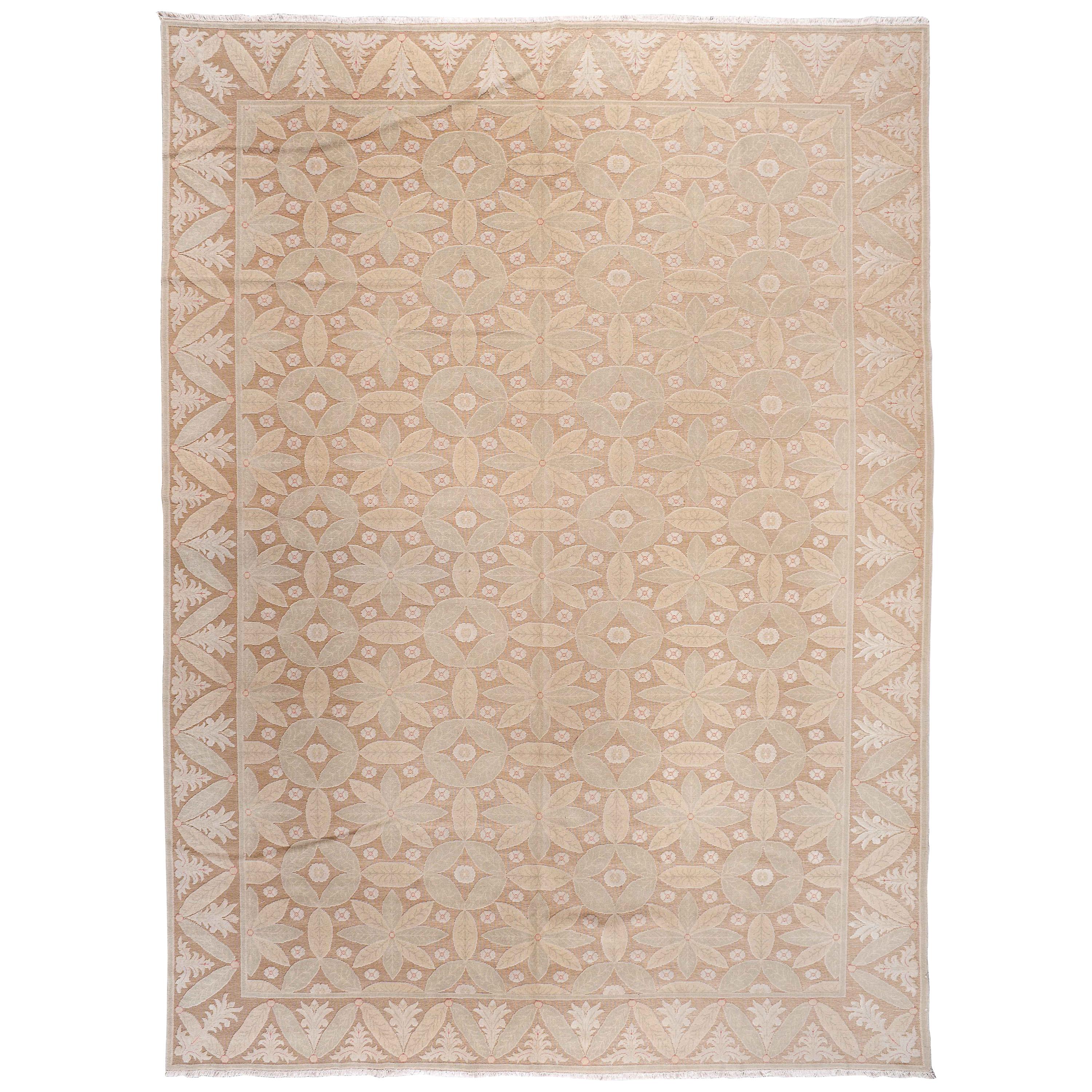 Leaves and Blossoms Tan Rug For Sale