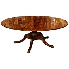 Circular Dining Table Extending Mahogany Jupe Table by Theodore Alexander