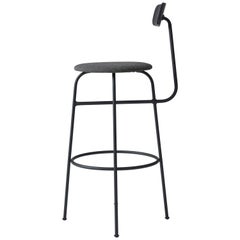 Afteroom Counter Chair, Upholstered, Basel 183 Seat and Black Back
