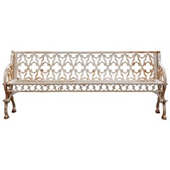 A Victorian Cast Iron and White Painted Bench