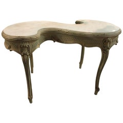 S' Shaped Antique 19th Century French Marble-Top Table