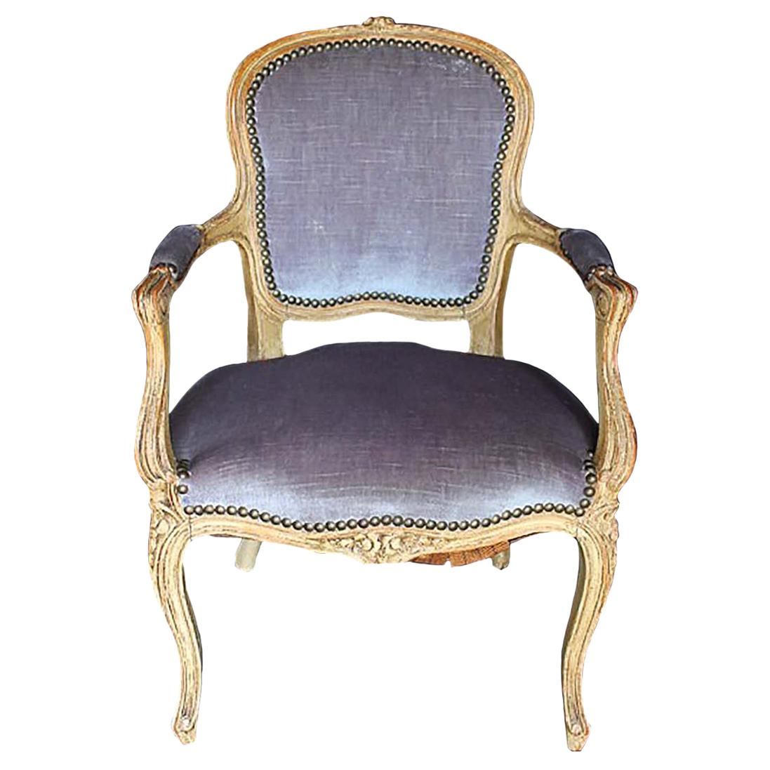 Antique 19th Century Louis XVI Wooden Child's Chair