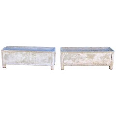 Rare Pair of Long Handled Rectangular French Planters by Chanal