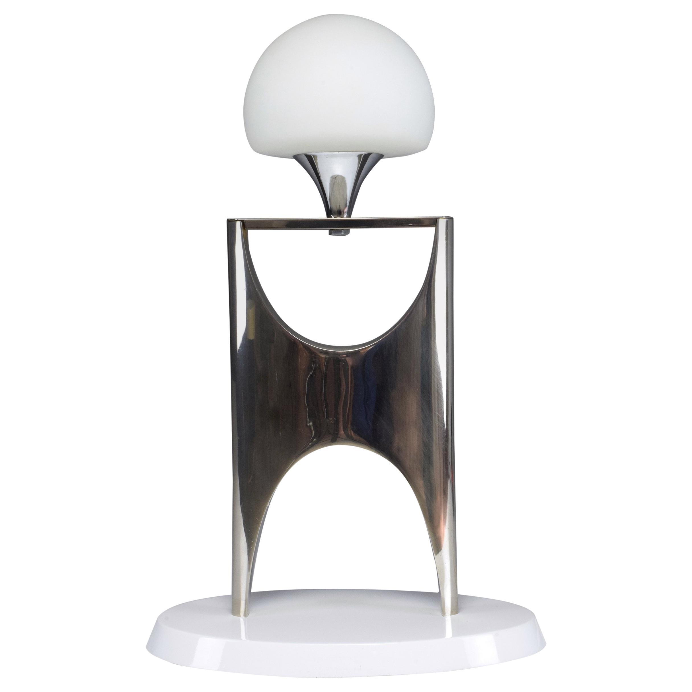 20th Century Sculptural Aluminum Table Lamp, 1950-1960 For Sale