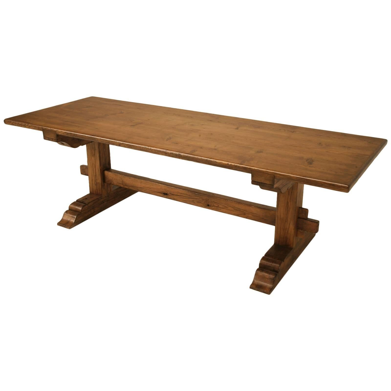 Authentic Italian Style Farm Table Made from Reclaimed Lumber Available Any Size For Sale