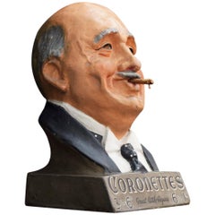 Antique Cigars Advertising Bust, circa 1920