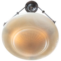 Steuben Calcite Etched Chandelier or Pendant