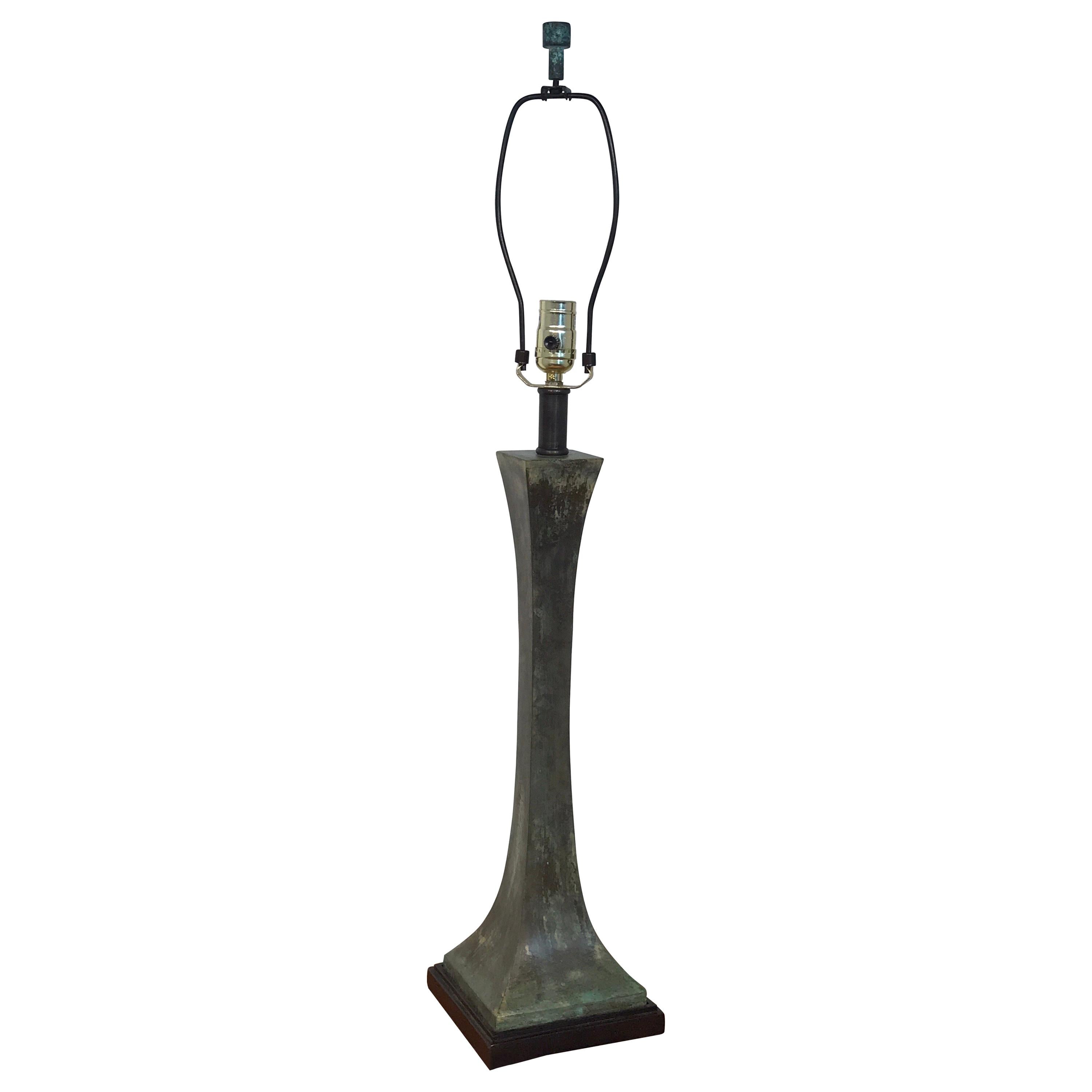 Verdigris Patinated Bronze Table Lamp by S. R. James for Hansen