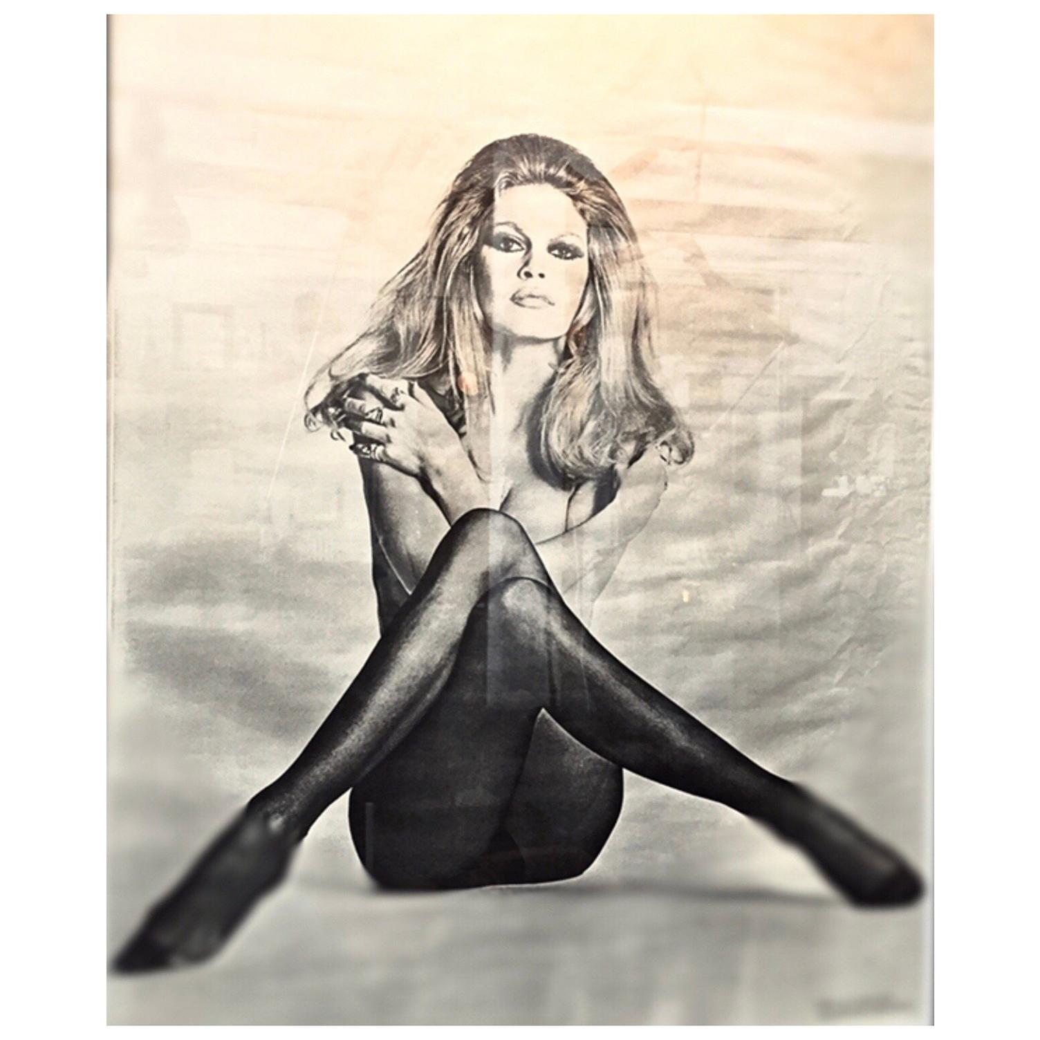Original Iconic And Rare Vintage Brigitte Bardot Poster from 1970